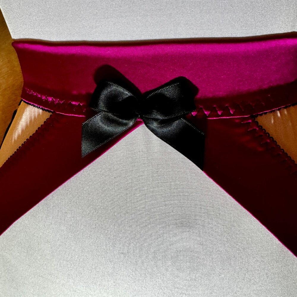 Bordelle Garter Belt Bright/Deep Fuchsia Pink, Size Small - Picture 11 of 15